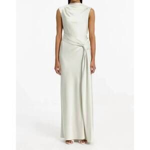 significant other liana satin maxi dress Significant Other Lana Cowl-Neck Tie-Back Satin Maxi Dress